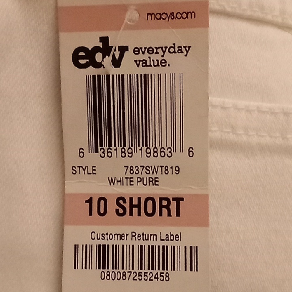 NEW Style&Co. Jeans Travel Beachy Party Size 10 Short White Color B6 - Picture 12 of 12